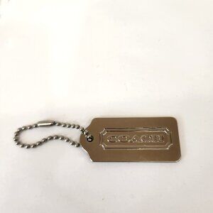 Coach Shiny Silver Metal Small Hangtag